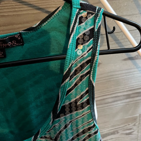 Almost Famous zebra striped sequin tank size large - Picture 6 of 6